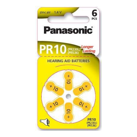 Panasonic Zinc-Air PR10 6-pack