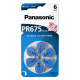 Panasonic Zinc-Air PR675 6-pack