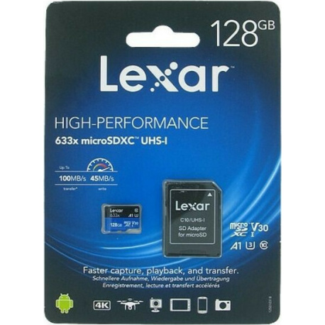 Lexar High-Performance 633x microSDXC 128GB Class 10