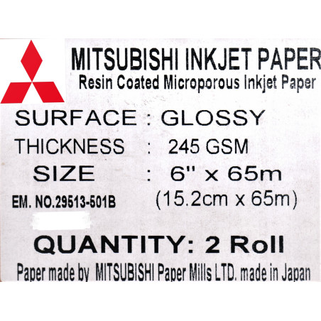 Mitsubishi Drylab Paper (BP) 15,2 cm x 65 mtr. Glossy