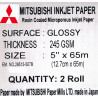Mitsubishi Drylab Paper (BP) 12.7 cm x 65 mtr. Glossy