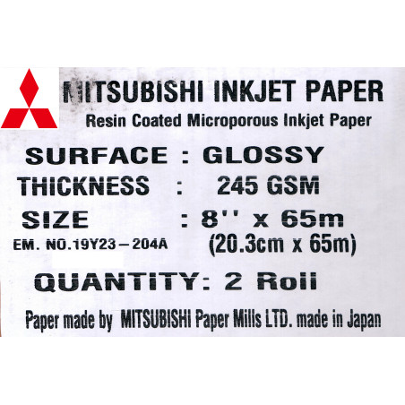 Mitsubishi Drylab Paper (BP) 20.3 cm x 65 mtr. Glossy
