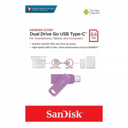 SanDisk Ultra Dual Drive Go 64 GB, Lavender
