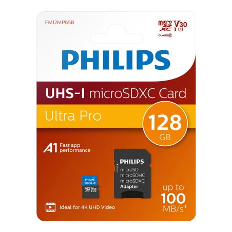 Philips Micro SDXC 128GB Class 10 UHS-I U3 incl. Adapter