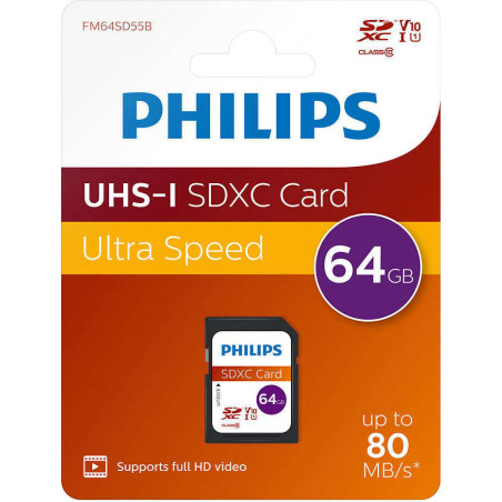 Philips SDXC Card 64GB Class 10 UHS-I