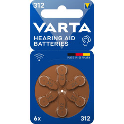 Varta Zinc-Air PR312 6-pack