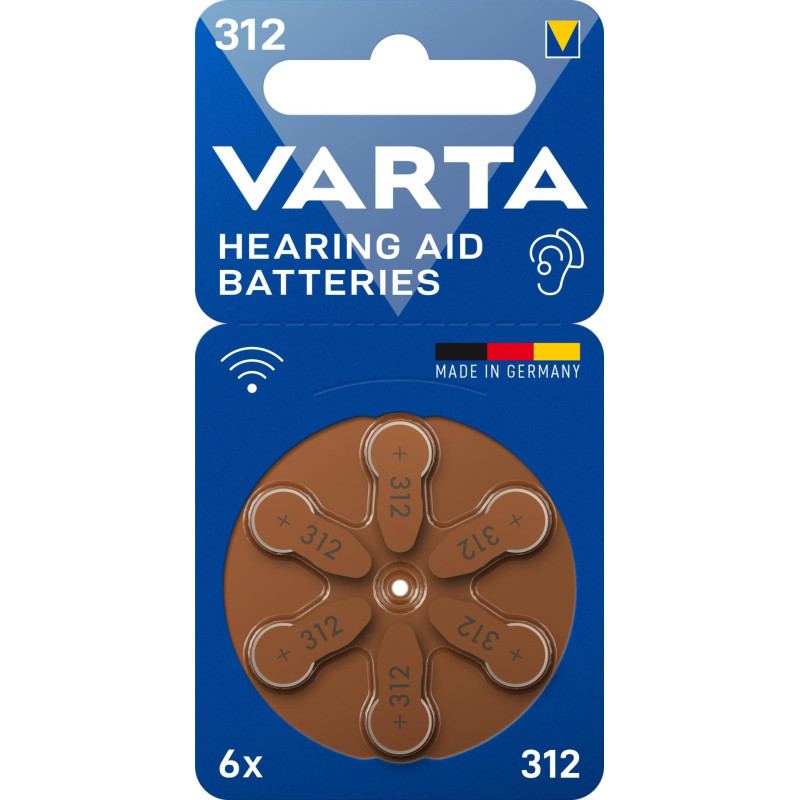 Varta Zinc-Air PR312 6-pack