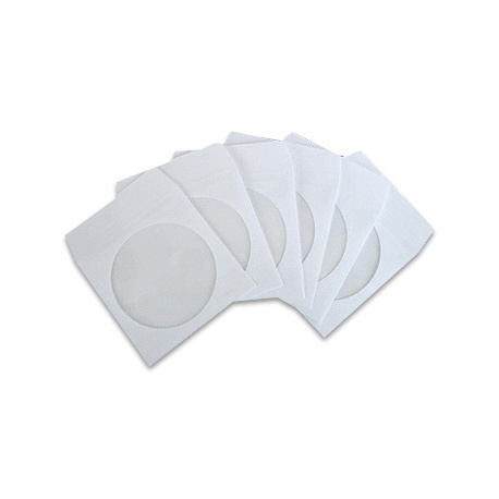CD paper sleeves, white, with window 100-pack